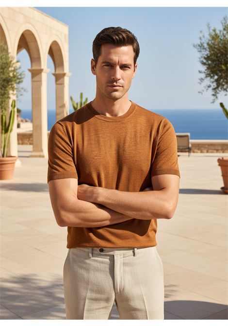 T-shirt Girocollo in Maglia di Lino Extrafine DANIELE FIESOLI | T-shirt | 04910035
